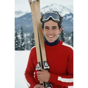 ASPEN Skiwear Green Tree Logo Vintage Navy Blue Turtleneck‎ Layering Authentic